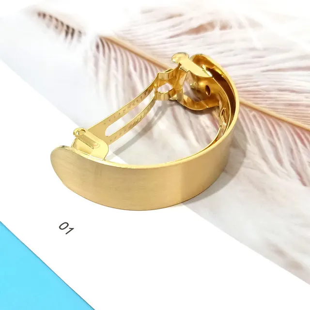 European And American Simple Retro Metal Arc Spring Clip Adult Hairpin Narrow Gold - Shop at LoveMi