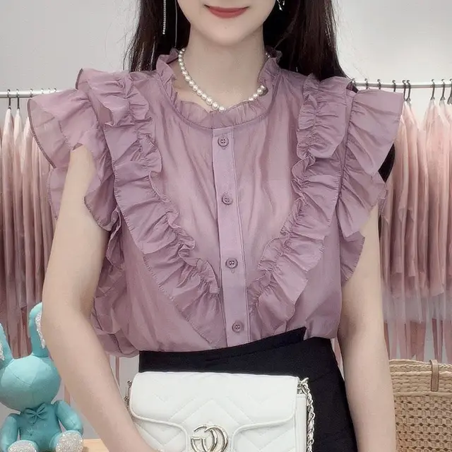 New Loose Slim Fit Chic Design Top For Women Purple - Shop at LoveMi