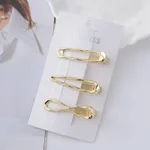 Cold Wind Metal Barrettes Silver Shaped Wave - Golden Combination F