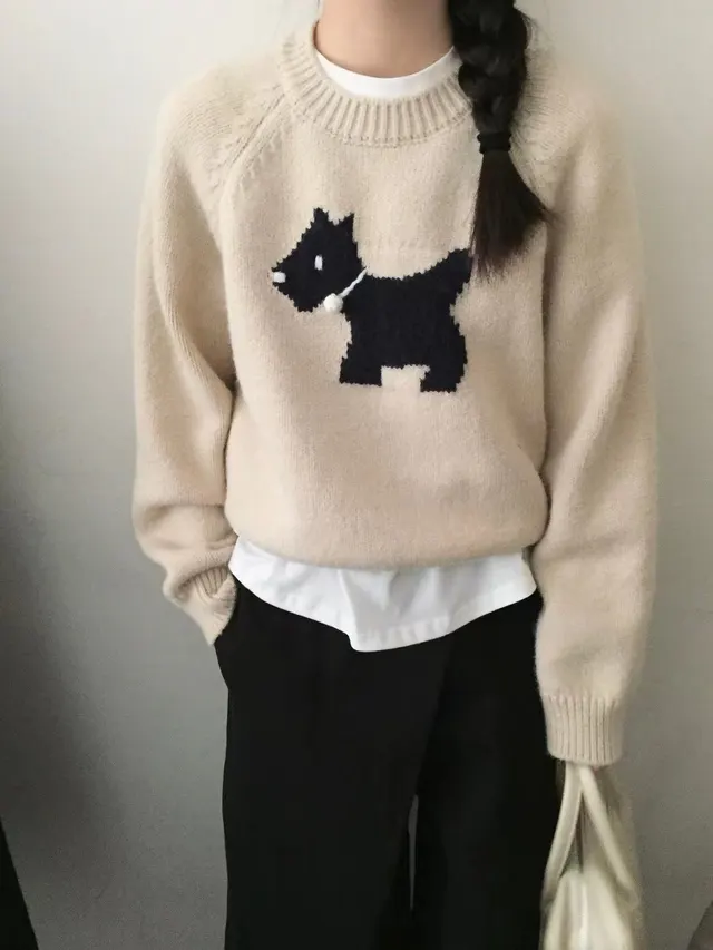 Loose Sweater Gray Top For Women Beige - Shop at LoveMi