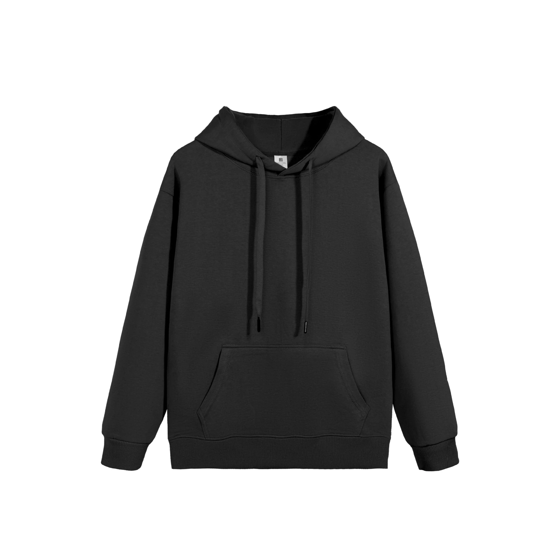 Women's Solid Colour Hooded Double-sided Sweater - Black