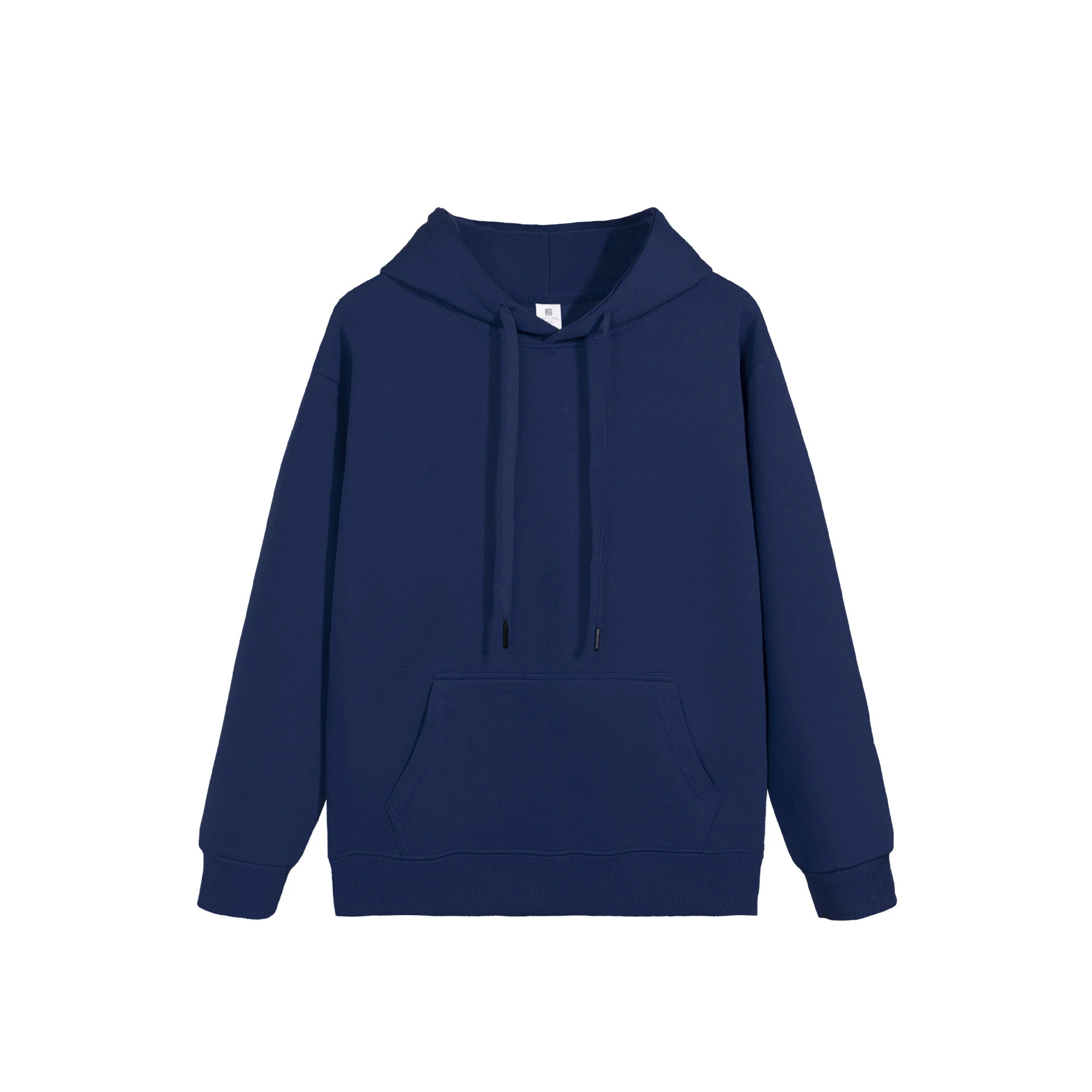 Women's Solid Color Hooded Double-sided Sweater - Navy Blue