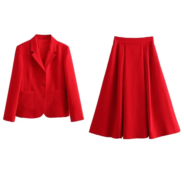 Spring New European And American Style Slim Suit Jacket Skirt Pleated Skirt Outfit Suit - Shop at LoveMi