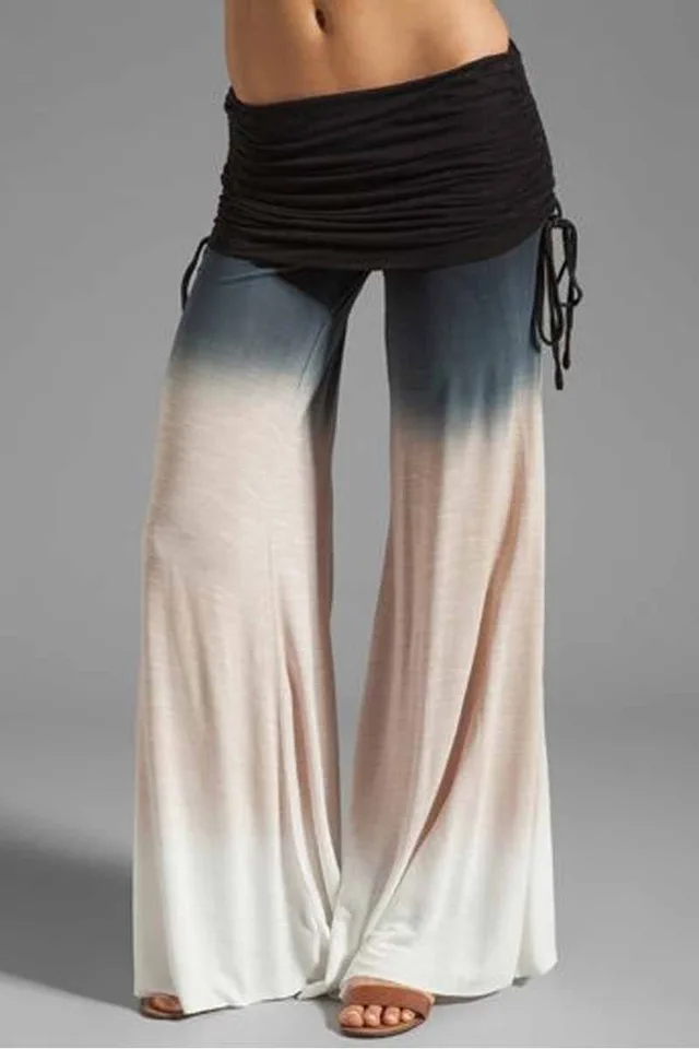 Women's Printed Casual Micro pull Drawstring Trousers Wide leg Pants D5Pk9D232811W - Shop at LoveMi