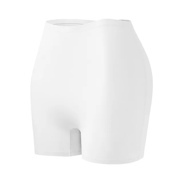 Seamless Safety Non curling Cotton Crotch Nude Feel Leggings White - Shop at LoveMi