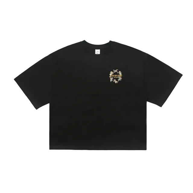 Men And Women Loose Shoulder Short Top Black - Shop at LoveMi