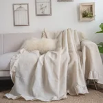 Polyester Linen Ruffled