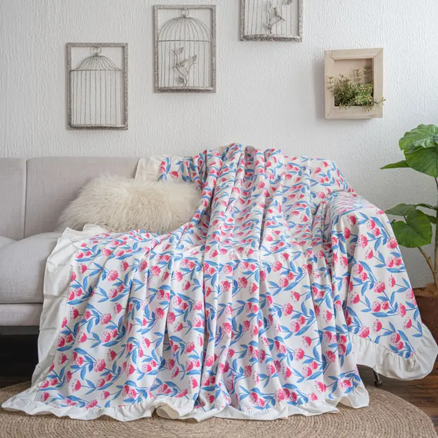 Sofa Towel Plain Pastoral Ruffled Multi functional Cover Towel Retro Watermelon Flower - Shop at LoveMi