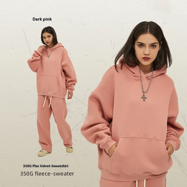 Oversize Thick Hooded Fashion Men's Sweater Dusky Powder - Shop at LoveMi