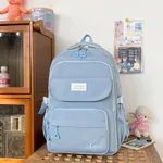 Capacity Waterproof Casual University Style Backpack - Blue