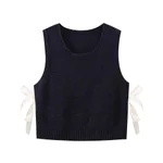 Side Lace Up Navy Blue