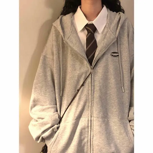 Retro Cityboy Japanese Zipper Cardigan Sweater Coat Light Grey - Shop at LoveMi