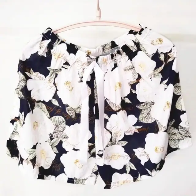 Silk Pajamas Women's Summer Short Pants Home Pants Artificial Cotton Thin Air Conditioning Cotton White Peony - Shop at LoveMi