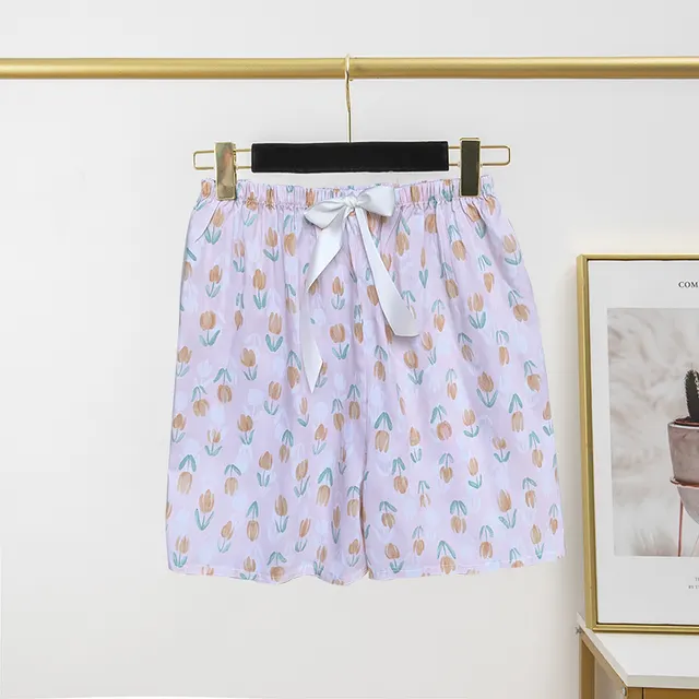 Women's Cotton Silk Pajama Pants Summer Thin Shorts Loose Casual 24Style - Shop at LoveMi