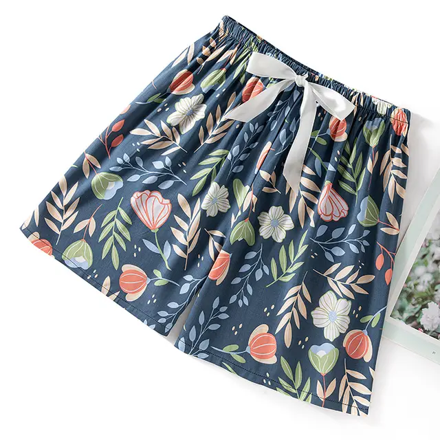 Women's Cotton Silk Pajama Pants Summer Thin Shorts Loose Casual 8Style - Shop at LoveMi