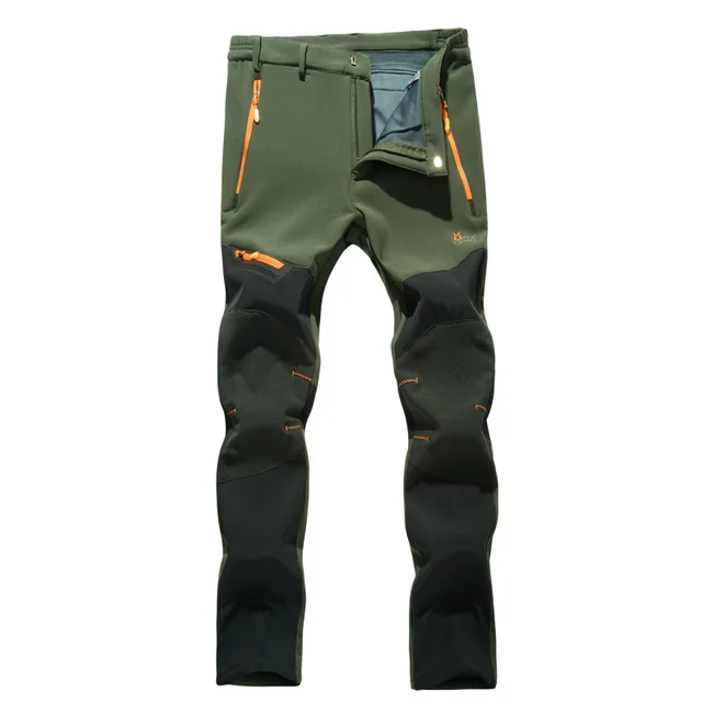 Outdoor Fleece lined Warm Waterproof Windproof Breathable Climbing Pants Men'S Army Green - Shop at LoveMi
