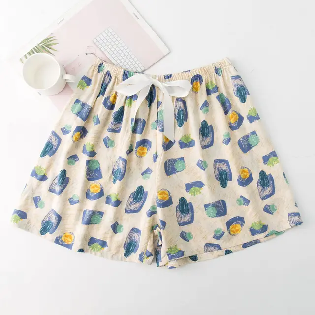 Shorts Women's Summer New Plus Size Loose And Thin Pajama Pants 11 Cactus - Shop at LoveMi