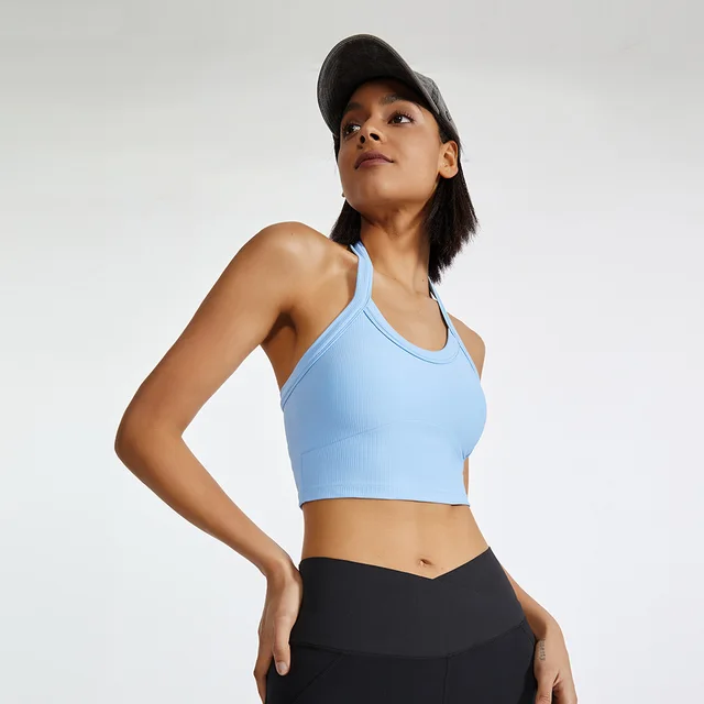 Sports Underwear Beauty Back Yoga Vest Running Training Yoga Fitness Women's Bra Top Water Blue - Shop at LoveMi