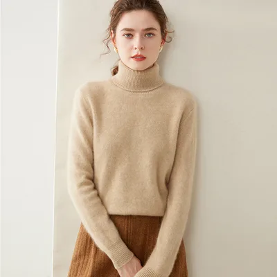 Women's Thickened Fall And Winter Inner Wear Turtleneck Cashmere Sweater Green Velvet - Shop at LoveMi