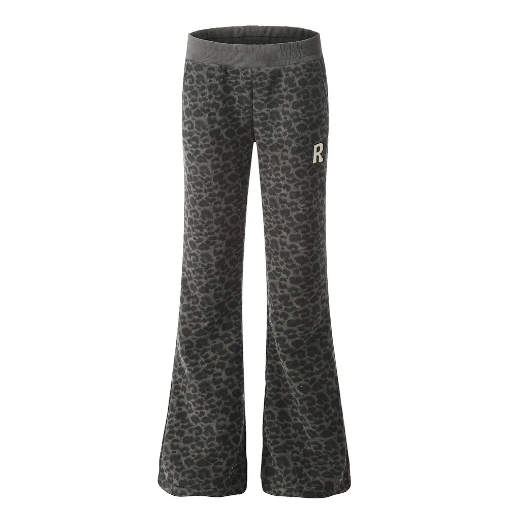 Women's Elegant Woolen Cotton Wide leg Mid waist Casual Pants Gray - Shop at LoveMi