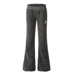 Women's Elegant Woolen Cotton Wide-leg Mid-waist Casual Pants - Grey