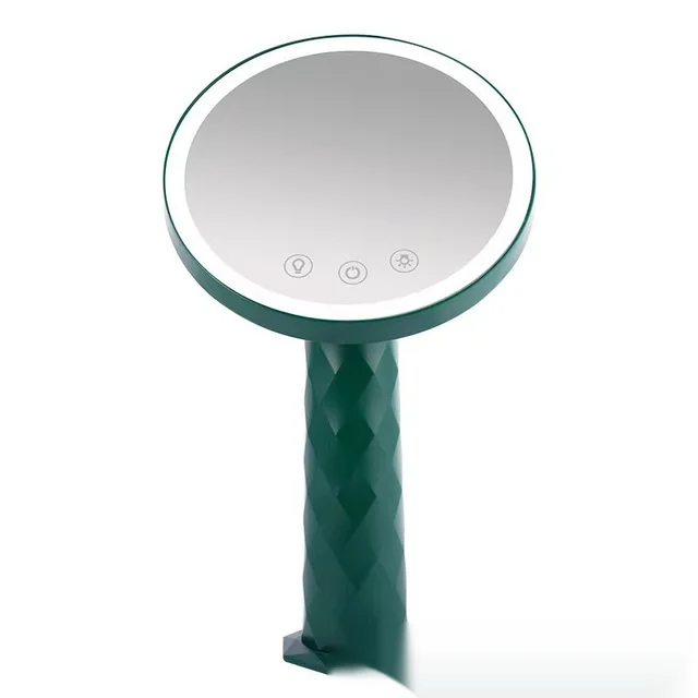 Desk Lamp With Three Fold LED Makeup Mirror Internet Celebrity Green - Shop at LoveMi