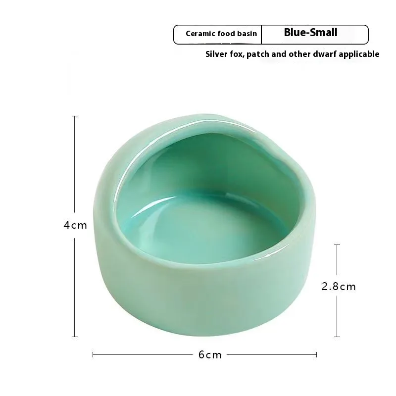 Simple Ceramic Hamster Small Size Food Basin Chipmunk Blue - Shop at LoveMi