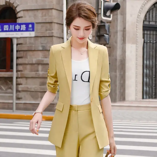Summer Short Sleeve Isn Trendy Women's Suit Ginger Coat - Shop at LoveMi
