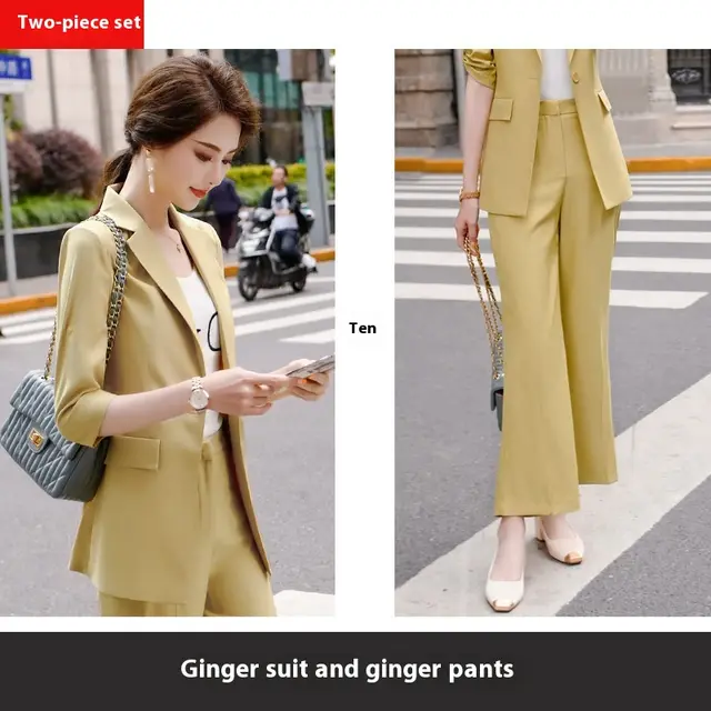 Summer Short Sleeve Isn Trendy Women's Suit Ginger Top Pants - Shop at LoveMi