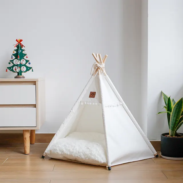 Upgraded Version Four Seasons Pet Cat Dog Tent Pure White - Shop at LoveMi