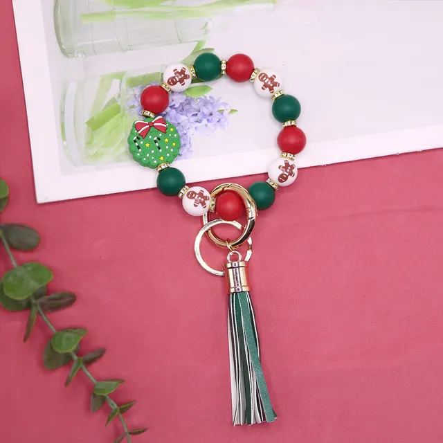 Christmas Silicone Beads Key Pendants Bracelet 9 Style - Shop at LoveMi
