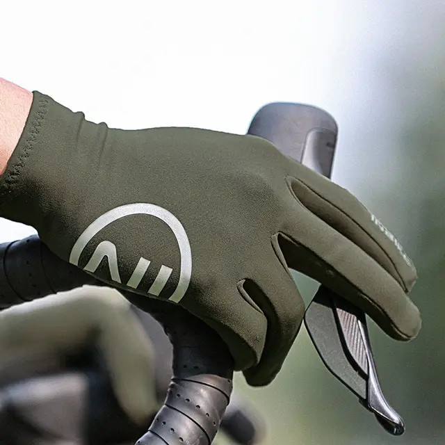 Riding Gloves Fleece lined Warm Full Finger Touch Screen Shock Absorption Green - Shop at LoveMi