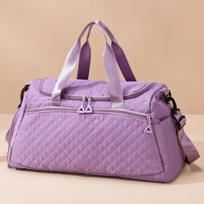 Large Capacity Travel Rhombus Waterproof Oxford Fabric Luggage Bag Purple - Shop at LoveMi