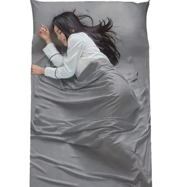 Thin Portable Ultra light Cotton Sleeping Quilt Cover Anti dirt proof Travel Sleeping Bag Original Gray - Shop at LoveMi