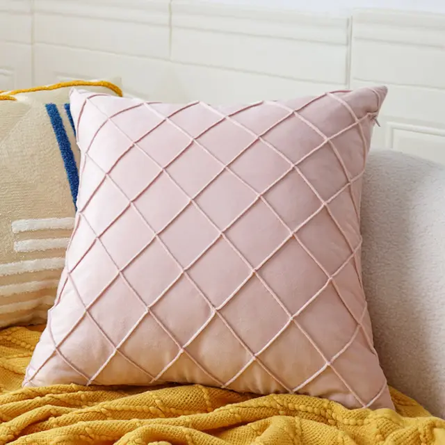 Velvet Rhombus Pillow Cover Sofa Cushion Cover D26 - Shop at LoveMi