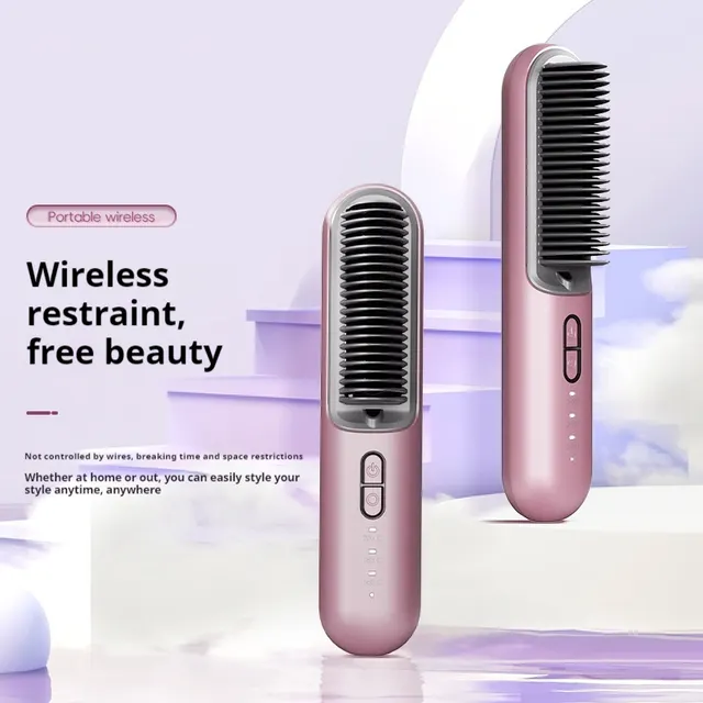 Wireless Straight Comb Portable 60 Million Anion Hair Care Electric Comb Kd382S Purple Rechargeable - Shop at LoveMi