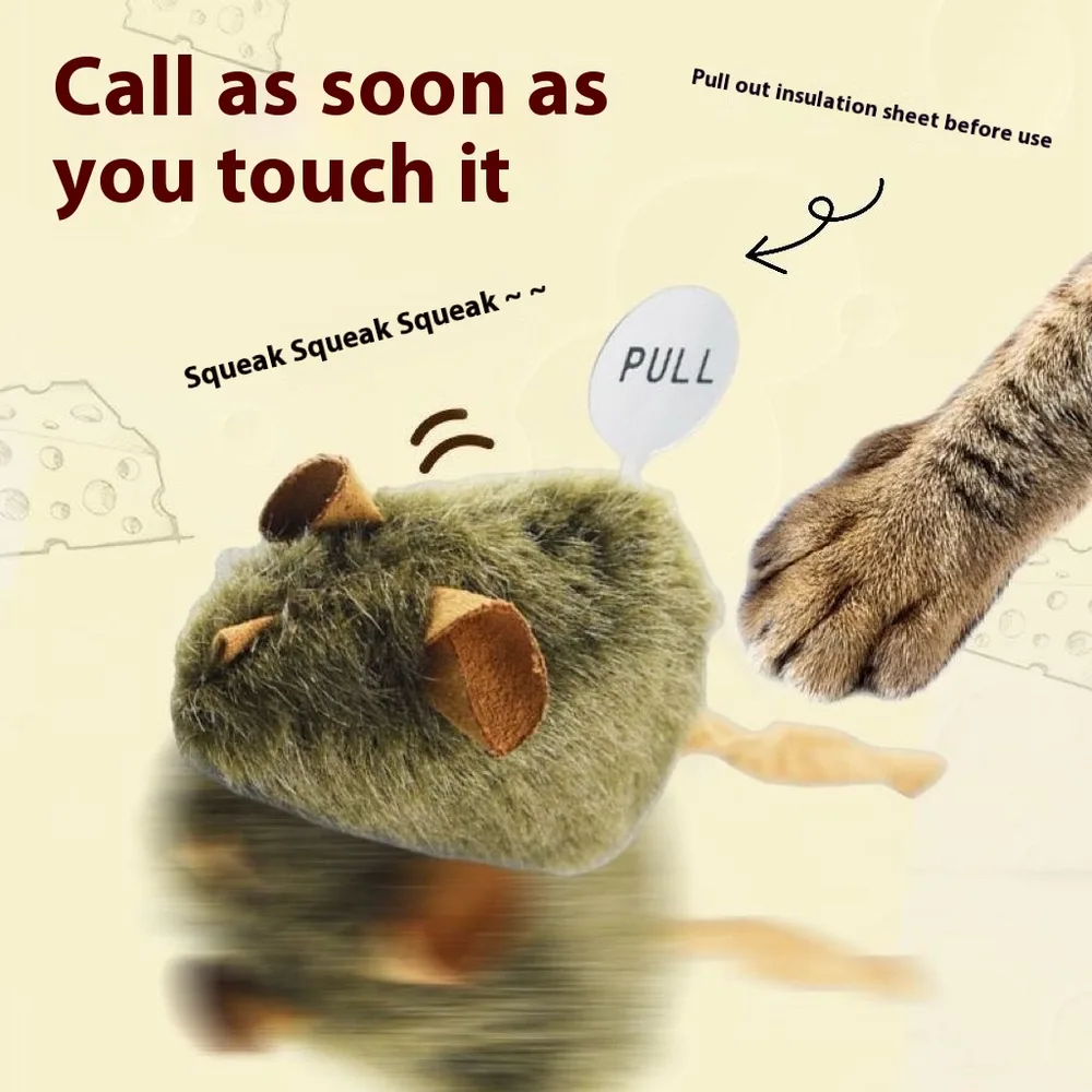 Cat Toy Plush Simulation Sound Little Mouse Pet Products Simulated Sounding Mouse - Shop at LoveMi