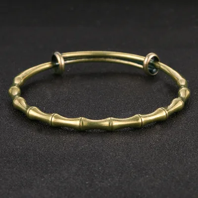 National Fashion Vintage Brass Bamboo Women's Solid Brass Bracelet Gift Copper Bracelet - Shop at LoveMi