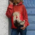 New Animal Print Hooded Women's Sweater - Shk9N220811T-L