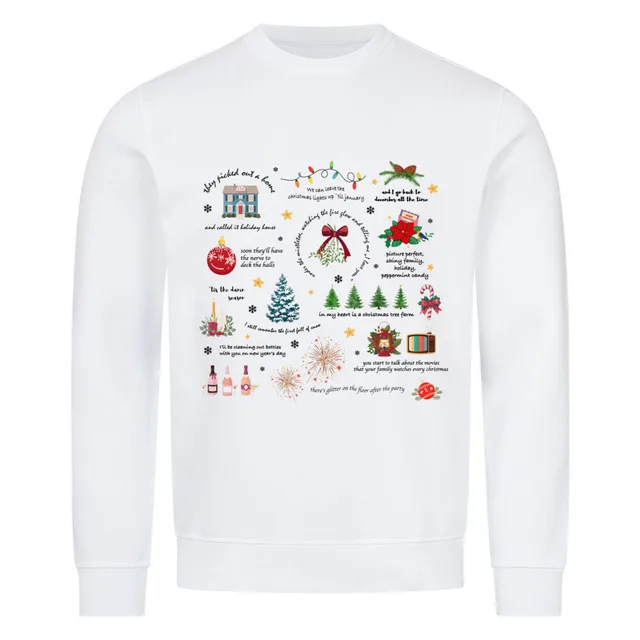 Letter Fleece Printed Casual Long Sleeve Sweatshirt White - Shop at LoveMi