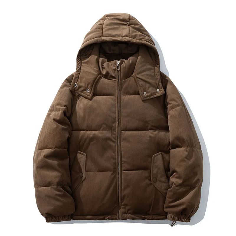 Women's Fashionable New Corduroy Cotton-padded Jacket - Brown