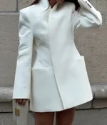 White High Collar Suit Jacket