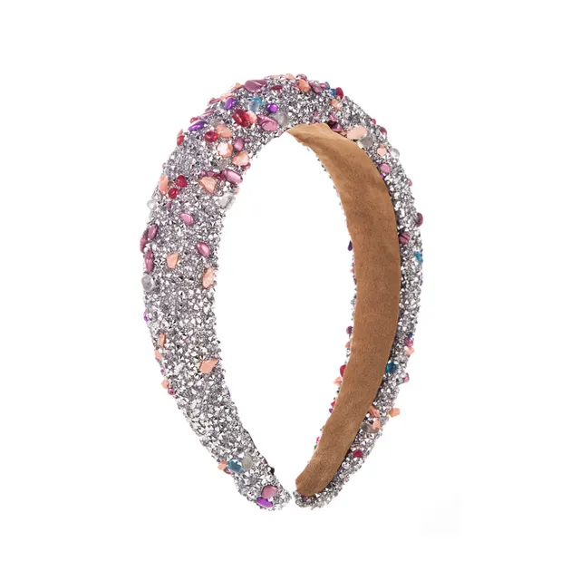 Fashion New Baroque Colorful Headband For Women Silver Color - Shop at LoveMi