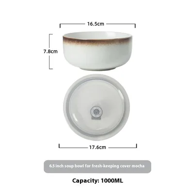 Japanese Ceramic Large Household Noodle Bowl 6.5 Inch Mocha - Shop at LoveMi