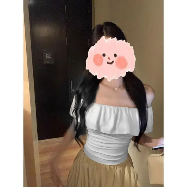 Summer Slim fit Pleated Ruffled Red Short Top For Women White - Shop at LoveMi