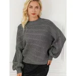 Winter New Twist Knitted Pullover Women's Casual All-matching - Gray