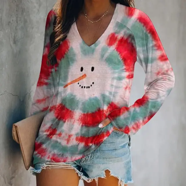 Gradient Color Color Matching Casual Long Sleeve Vt82424 - Shop at LoveMi