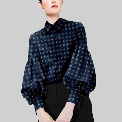 Ladies Floral Shirt Women's Design Sense Navy - Shop at LoveMi