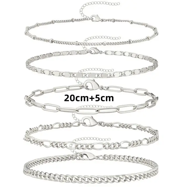 Women's Fashion Retro Metal All match Bracelet Anklet Silver - Shop at LoveMi