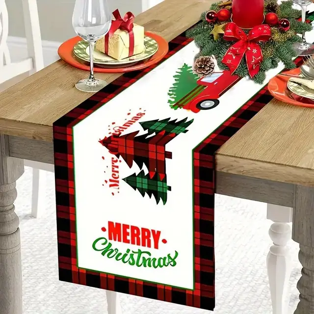 Linen Table Runner Christmas Dining Roomliving Room Decorative Tablecloth 9Color - Shop at LoveMi